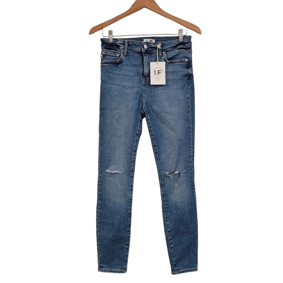 Lovers & Friends Ricky Low Rise Skinny Distressed Jeans Size 27 Ankle Length - Picture 3 of 8